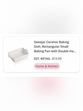 White Ceramic Rectangular Baking Dish with Double Handles